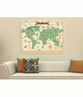 Tablou canvas Colorful ancient World map
